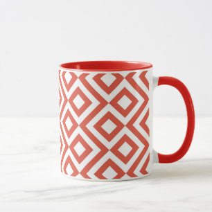 Orange och White Meander Mugg