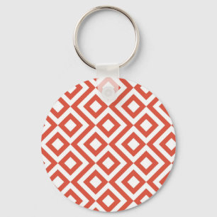 Orange och White Meander Nyckelring