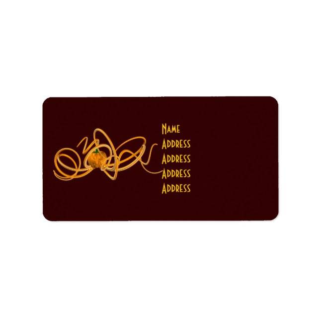 Orange Octopus Adressetikett (Framsidan)