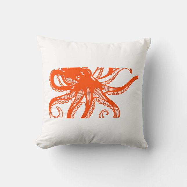 Orange Octopus  Kudde (Framsida)