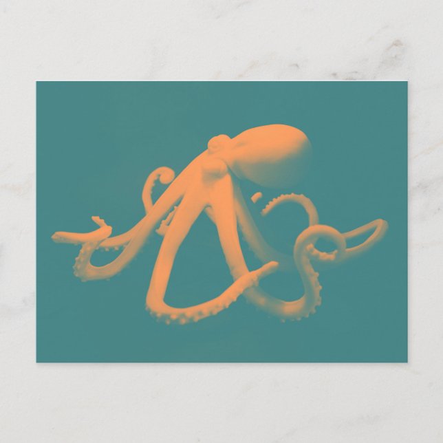 Orange Octopus Vykort (Framsida)