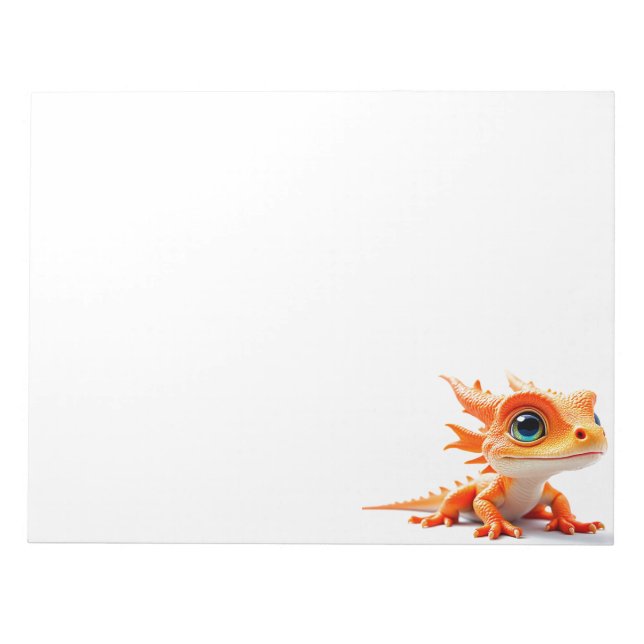 Orange Ödla Varelse Anteckningsblock (Framsida)