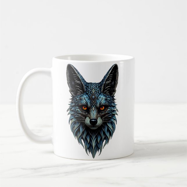 Orange ögon, coola päls: Den bländande räven. Kaffemugg (Vänster)