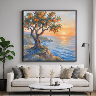 Orange ögonblick - Pastell Impressionistisk Scen Poster