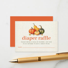 Orange Oh My Gourd Little Pumpkin Diaper Raffle Tilläggskort