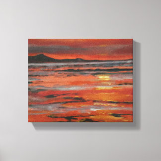 Orange Ohavssolnedgång Canvastryck