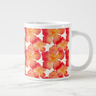 Orange Oleander Blommönster Jumbo Mugg