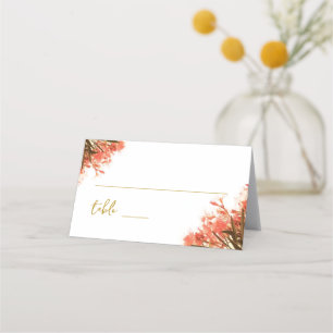 Orange Oleander Flower Bröllop Placeringskort
