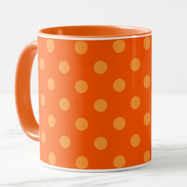Orange om djupa Orangen Polka dots Mönster Mugg (Skapare uppladdad)