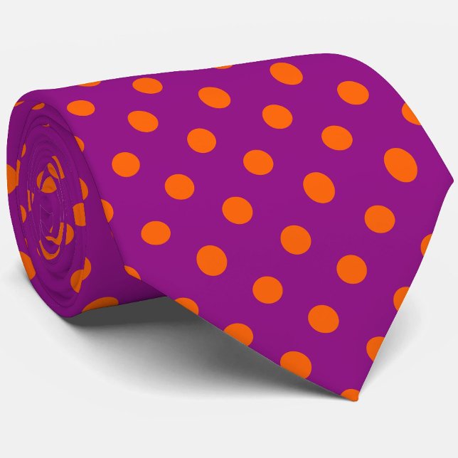 Orange om Lila Polka dots Mönster Design Slips (Skapare uppladdad)