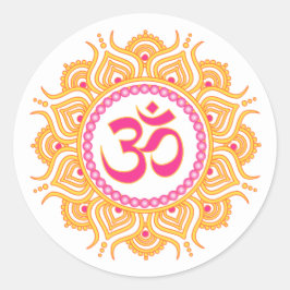 Orange om mandala-klistermärke runt klistermärke