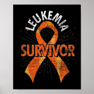 Orange om överlevande Ribbon Cancer Leukemia Aware Poster