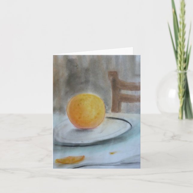Orange om Plate pastel notecard av Brad Hines Kort (Framsida)