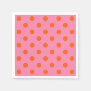 Orange om Rosa Polka dots Mönster Design Pappersservett