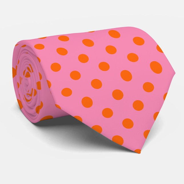 Orange om Rosa Polka dots Mönster Design Slips (Skapare uppladdad)