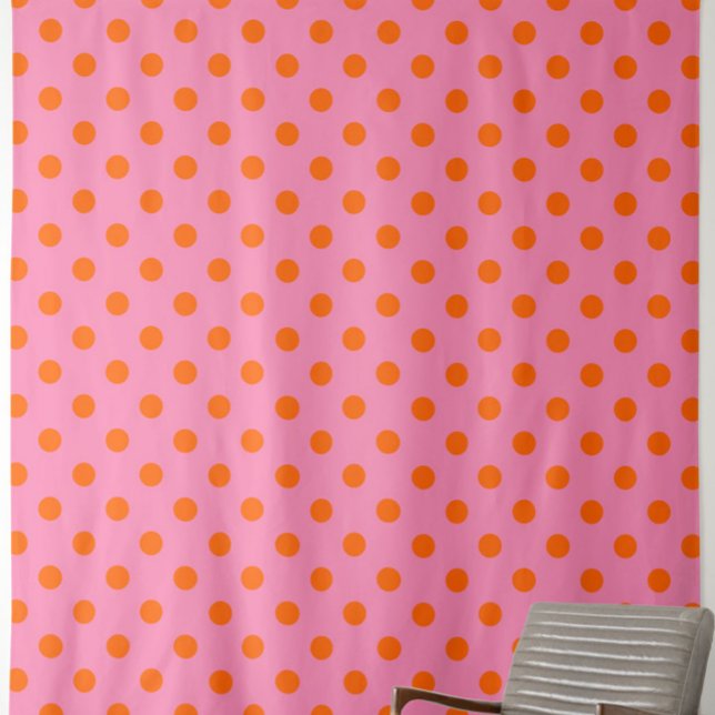 Orange om Rosa Polka dots Mönster Design Tyg (Skapare uppladdad)