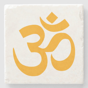 Orange Om-symbol Stenunderlägg