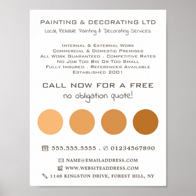 Orange Ombre Circles, Painter & Decorator Poster (Framsidan)