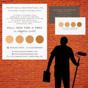 Orange Ombre Circles, Painter & Decorator Visitkort