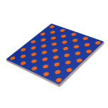 Orange On Blue Polka Dots Pattern Design  Kakelplatta<br><div class="desc">Blue Color Background With Orange Polka Dots Seamless Repeat Pattern Design</div>