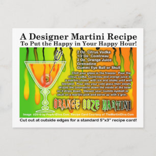 Orange Ooze Halloween Martini Recipe-vykort Vykort