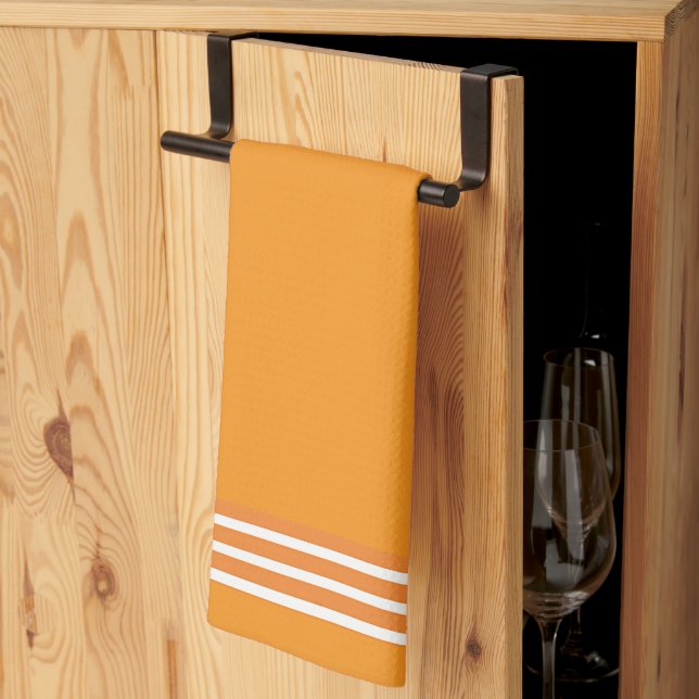 Orange + Orange Rand Trimning Köks Handduk Kökshandduk (Thirds Fold)