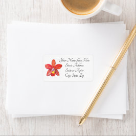Orange Orchid-Adressetiketter Adressetikett