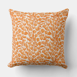 orange orchid floral pattern kudde