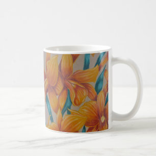 Orange orchid mugg