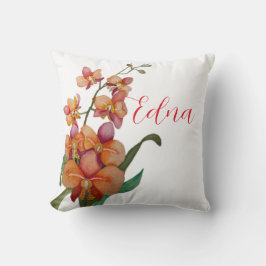 Orange Orchid Throw/Accent Pillow Kudde
