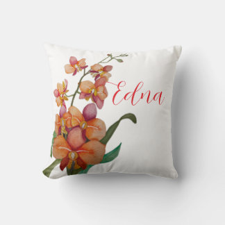 Orange Orchid Throw/Accent Pillow Kudde