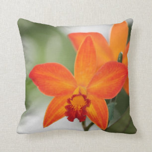 Orange Orchidbomull kudder Kudde