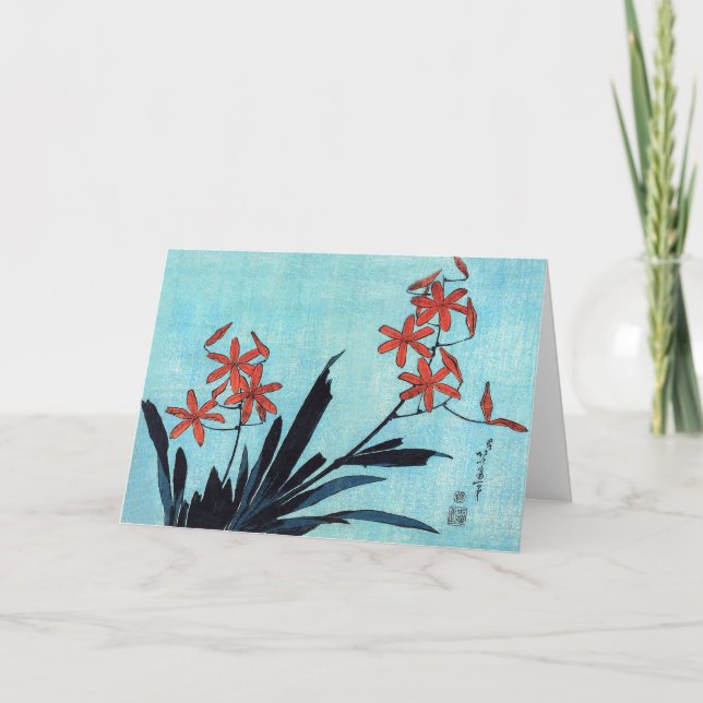 Orange Orchids, Hokusai Kort (Framsida)