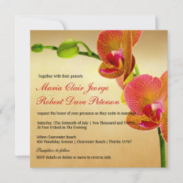 Orange Orchids Tropical Beach Destination Wedding Inbjudningar