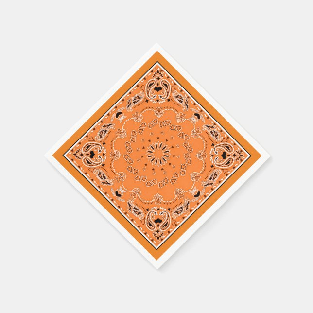 Orange orientaliskt motiv pappersservett (Hörn)