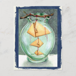 Orange Origami Fishes Vykort