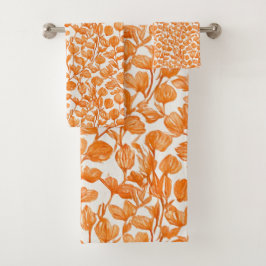 orange orkidé blommigt mönster