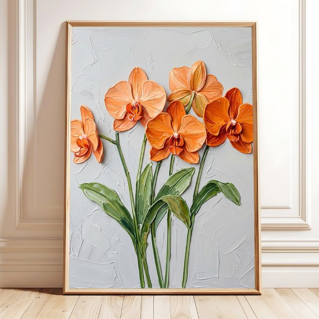 Orange Orkidé Canvas Art Poster (Skapare uppladdad)