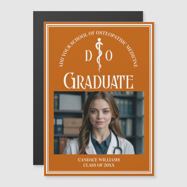 Orange Osteopatiska medicinska skolan Student Magn (Fram/baksida)