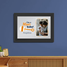 Orange P Rattle Miner Baby Photo Poster