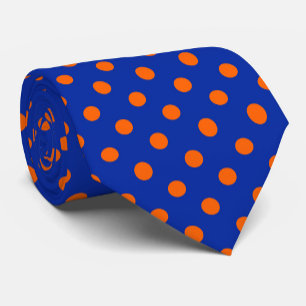Orange på blå prickar mönsterdesign slips