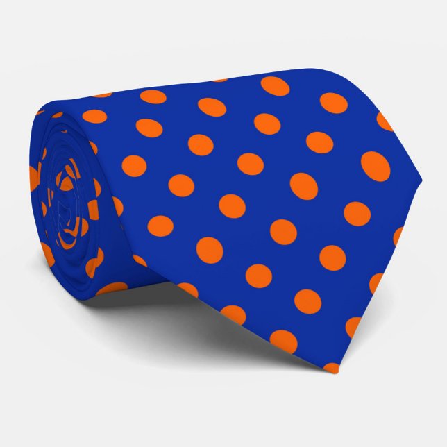Orange på blå prickar mönsterdesign  slips (Skapare uppladdad)
