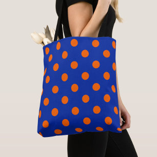 Orange på blå prickar mönsterdesign tygkasse