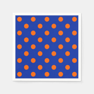 Orange på blå prickmönsterdesign  pappersservett