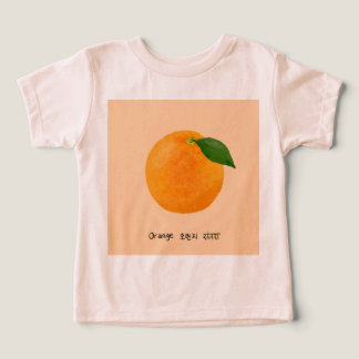 Orange på engelska, koreanska, hindi t shirt