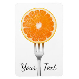 Orange på gaffel magnet