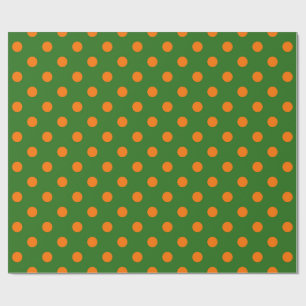 Orange på grön prickmönsterdesign presentpapper