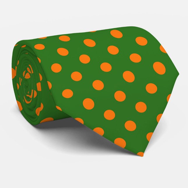 Orange på grön prickmönsterdesign  slips (Skapare uppladdad)