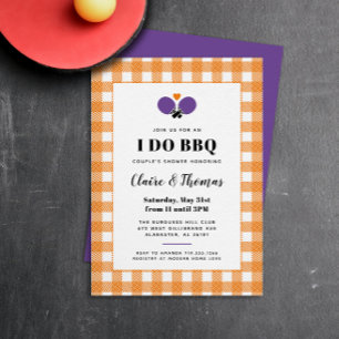 Orange Pached I gör BBQ Ping Pong-inbjudan Inbjudningar