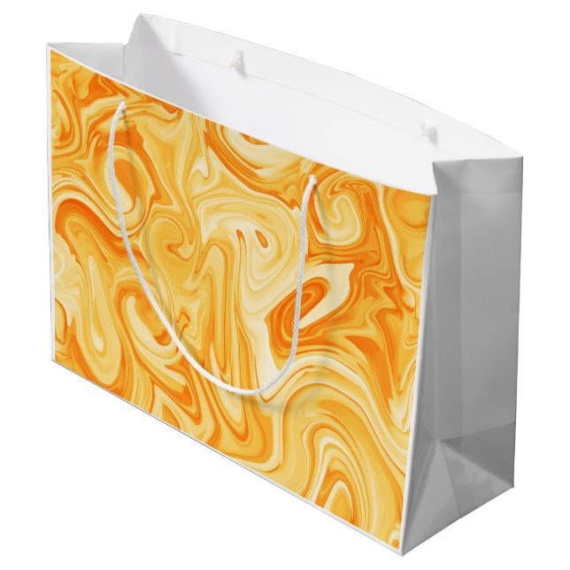 Orange Paint Swirl Art Modern Artisan Fun (Baksidan Vinklad)
